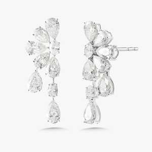Custom 14K Solid Gold Pear Oval Lab Grown Diamond Drop <b>Earring</b> Prong Set Push Back Luxury Wedding Statement Dangles Manufacturer - Product Image 4