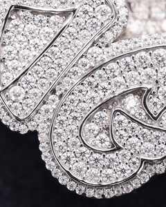 จี้ห้อยคอฮิปฮอปดีไซน์ 3 มิติแบบกำหนดเอง ประดับเพชรโมอิสซาไนต์สีดำ เกรด VVS ชุบโรเดียม ทันสมัย - Product Image 2