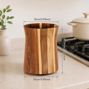 Modern Wooden Spoon Rest & Cutlery Holder Waterproof & Multifunctional Standing <b>Kitchen</b> <b>Storage</b> <b>Rack</b> - Product Image 2