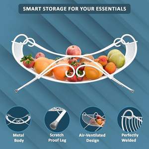 Panier de rangement en métal résistant à la rouille avec poignées en bois, élégant organisateur pour la maison et la cuisine - Product Image 4