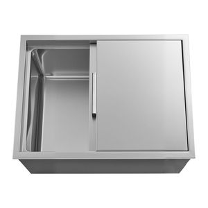 Frigorifero Commerciale da Incasso in Acciaio Inox 24 x 18 x 13 Pollici, Contenitore per Ghiaccio da 57,8 Quarti con Coperchio Scorrevole per Uso Esterno ed Eventi all'Aperto - Product Image 1