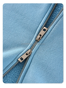 Wholesale 400gsm Fleece Full Double Zip No Drawstring Hoodie <b>Black</b> Zip Hoodie with Puff Printing Winter OEM Zipper Hoodie - Product Image 6