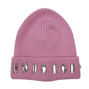 Wholesale Price Common Fabric Beanie Hat <b>Winter</b> <b>Cap</b> Unisex Soft Warm Stretch Rhinestone Custom Logo Hat Made in Pakistan - Product Image 3