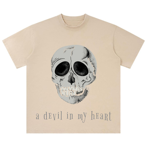 <b>Gothic</b> Skull Print Men's T-<b>Shirt</b> Short Sleeve O-Neck Regular Fit 100% Cotton Jersey Fabric - Product Image 3
