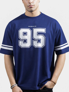 เสื้อยืดวินเทจ วาร์ซิตี้ 95 ทรงโอเวอร์ไซส์ สำหรับผู้ชาย สไตล์เสื้อเจอร์ซีย์แนวสตรีทแวร์ ผ้าฝ้ายลำลอง สปอร์ต - Product Image 2