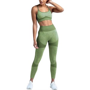 OEM Women Gym Fitness Striped Breathable 2 Piece Sets High Waist Butt Lifting Bottoms Sports Active Yoga - Product Image 2