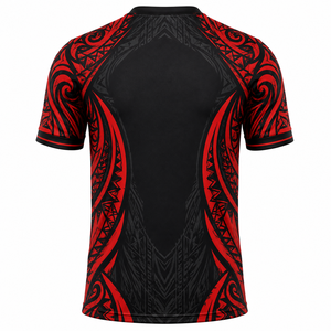 Men's Short Sleeve Oversized T-Shirt Red Black Letter Silk Screen Printing Acid Wash Breathable Sporty O-Neck 100% Cotton - Product Image 3