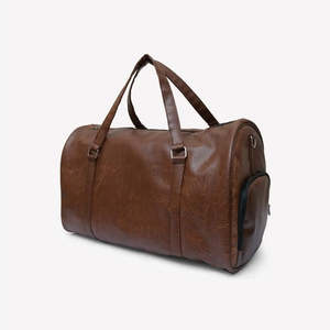Bolsa de Viaje de Cuero Personalizada, Unisex, para Fin de Semana, con Cierre de Cremallera y Asas Dobles, Fabricante y Proveedor - Product Image 5