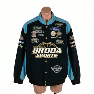 Wholesale OEM Heavy Cotton Motorcycle <b>Jacket</b> Customized Embroidery Logo Patch All Vintage <b>NASCAR</b> Racing Winter Plus Size Men's - Product Image 1
