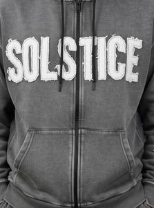 Solstice Gray Hoodie <b>Pants</b> Set Full Length <b>Sequined</b> Embroidered Casual Unisex Fleece 2 Piece Outfit All Seasons 100% Cotton - Product Image 3
