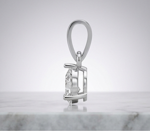 Collier pendentif minimaliste en diamant de laboratoire taille poire, pendentif solitaire en diamant pour femme, bijou élégant, cadeau - Product Image 3