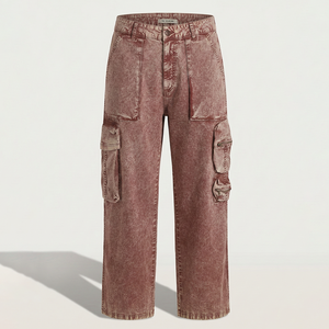 Pantalon cargo décontracté pour homme, 97% coton, 3% élasthanne, fermeture éclair, logo personnalisé, taille ajustable, étiquette privée disponible - Product Image 1