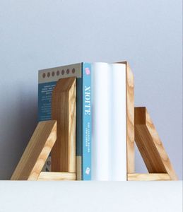 Serre-livres géométriques modernes en métal, 2 pièces, blancs, supports décoratifs pour étagères de maison et de bureau - Product Image 2