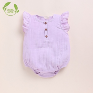 Lila de primera calidad orgánica muselina volante burbuja mameluco ropa de bebé - Product Image 1
