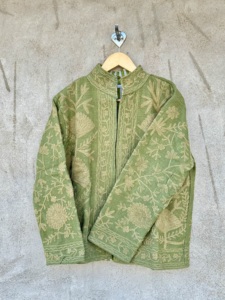Ropa Unisex Ecológica, Transpirable, de Algodón, con Bordado Suzani, Estilo Étnico Indio, Boho, Floral, Hecha a Mano, para Otoño e Invierno, Color Marrón Vintage - Product Image 6