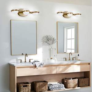 Champagne Gold LED 3-<b>Bulb</b> Bathroom Vanity <b>Light</b> Wall Mounted <b>Decorative</b> Lighting Fixture Crystal Sand Acrylic Shades Vanity - Product Image 1