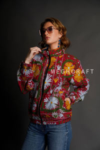 Boho Style Winter Suzani Embroidered Overcoat Long Casual <b>Kantha</b> <b>Jacket</b> Uzbek Suzani Kimono Mexico Fashion Cozy Outerwear - Product Image 3