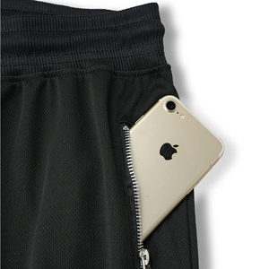 Shorts de baseball en maille 100 % polyester pour hommes, avec logo personnalisé, taille mi-haute, pour la gym, l'entraînement, décontractés, légers, séchage rapide, respirants, avec cordon de serrage - Product Image 3