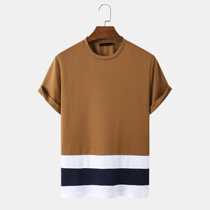 Trendy Men's T-Shirt Cotton Knitted Regular Fit O-Neck Tee Breathable Quick Dry Comfortable Daily Wear Custom - Product Image 1