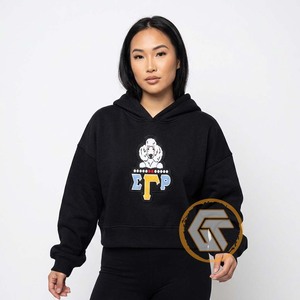 Sweat à capuche court personnalisé en molleton de coton brodé Sigma Gamma Rho, écologique, de haute qualité, pour femmes - Product Image 4