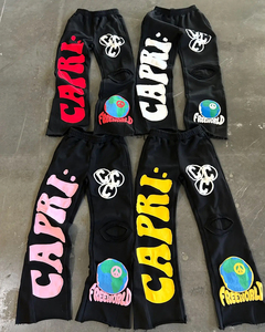Pantalones Deportivos Personalizados con Estampado Puff y Bordado Desgastado para Hombre, Pantalones Cargo de Alta Calidad, Pantalones Jogger Acampanados Y2K - Product Image 2