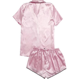 Pyjama en soie sur mesure pour femme avec cordon de serrage, robe de nuit et pyjama pour la maison, vêtements de nuit pour adulte - Product Image 2