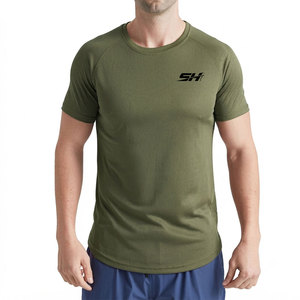 Wholesale Dry Fit Men's T Shirt Breathable Quick Dry <b>Polyester</b> Spandex Round Neck Athletic Exercise Training Fitness Wear <b>Tshirt</b> - Product Image 1