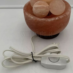 Natural Premium Carved Fire Bowl Salt Lamp High Quality Modern Style Home Decor for Relaxation - Product Image 5
