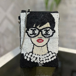 Bolso de mano bordado estilo caja de diseñador, de forma rectangular, para bodas, fiestas y ocasiones festivas, de la INDIA. - Product Image 1