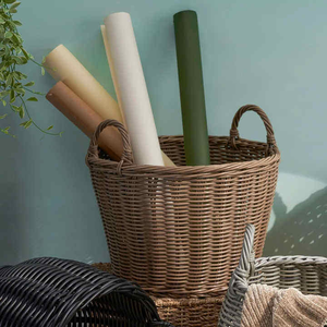 Panier de rangement vietnamien le plus vendu, design moderne, en céramique laquée, rotin naturel de luxe, haute capacité de charge, organisateur domestique - Product Image 6