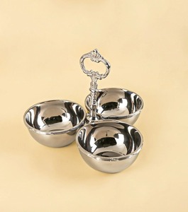 Juego de Tres Tazones de Aluminio Hechos a Mano, Plato Decorativo para Servir Frutos Secos, Dulces y Decoración de Mesa - Product Image 2