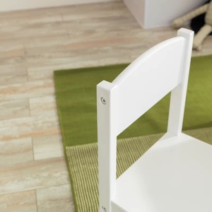 Juego ergonómico de mesa y silla de madera blanca para niños, muebles modernos de estilo de granja para salas de juegos, dormitorios, escuelas, salas de estar - Product Image 4