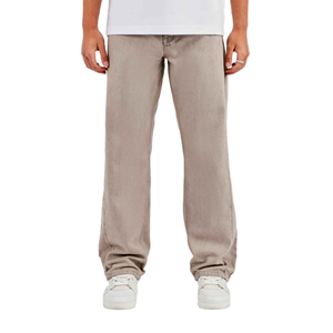 Men's Light Gray Cotton Casual Loose Pants Elastic Waist Straight Fit Breathable Midweight Woven Fabric Spring Style Breathable - Product Image 1