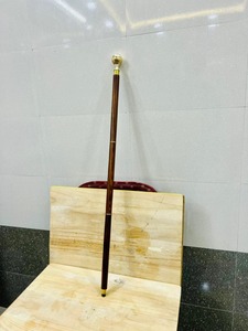 Handmade Rosewood Multifunction Walking Stick with Polished <b>Brass</b> Round Handle - Product Image 6
