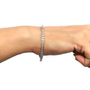 Wholesale Tennis Bracelet Half Bezel Wedding Bracelet DEF Color VS VVS Clarity 10K 14K 18K <b>Solid</b> <b>Gold</b> Round Lab Grown Diamond - Product Image 3