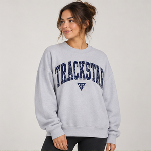 Sudadera de Mujer con Cuello Redondo, Color Gris Jaspeado Claro, con Estampado de Letras, Manga Larga, Logotipo Personalizado - Product Image 2