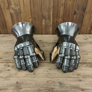 Guantes de Acero Medievales Plateados, Armadura de Estilo Antiguo, Artesanía Metálica Coleccionable - Product Image 5