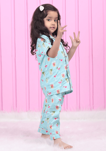 Conjunto de Pijama de Algodón para Niñas, Suave y Transpirable, con Estampado, Camiseta de Manga Corta y Pantalones de Pijama Cómodos - Product Image 4