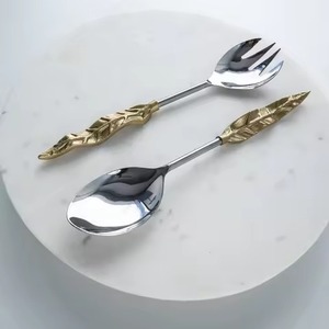 Premium Decorative Metal Salad <b>Server</b> for Contemporary Dining Room and Kitchen Presentation - Product Image 3