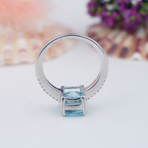 Bague de fiançailles en argent sterling S925 plaqué or 18 carats avec aquamarine ovale taille radiant 1,5 carat, certifiée luxe, pour cadeau de fille - Product Image 4