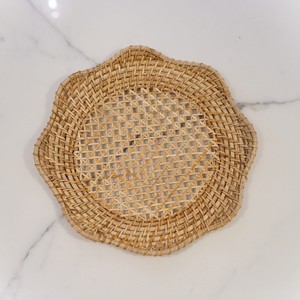 Lowest price natural rattan service square ivory charger plates wholesale decorative trivets - Product Image 6