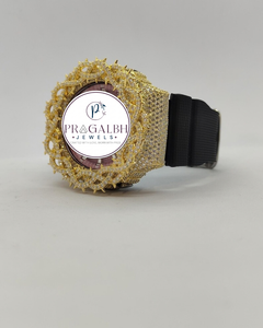 นาฬิกาข้อมือฮิปฮอปประดับเพชรแบบกำหนดเอง Pragalbh Jewels ขอบหน้าปัดประดับเพชรแบบไมโครพาเว่ ตัวเรือนสแตนเลส สายยาง กันน้ำ หรูหรา สำหรับผู้ชาย - Product Image 2
