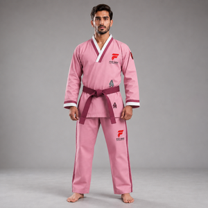 Combinaison de taekwondo double V premium offrant une excellente mobilité, un port confortable et des performances durables pendant l'entraînement. - Product Image 1