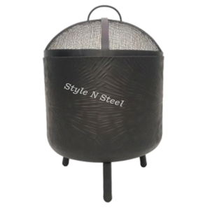 Brasero de cuisine cylindrique avec peinture résistante à la chaleur, design autoportant, chauffage extérieur au charbon/bois - Product Image 2