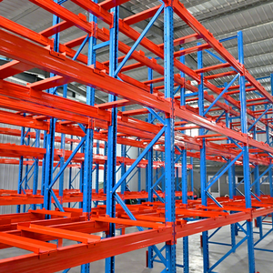 Système de rayonnage à palettes sélectif en acier robuste, réglable, à 4 niveaux, avec poutres de support et contreventements pour le stockage - Product Image 1