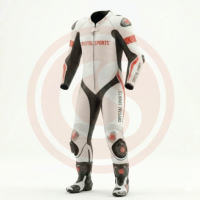 Traje de Motociclismo de Cuero Personalizado Crystal Sports, Impermeable, Unisex, para Adultos, Marca Personalizada, Manga Larga