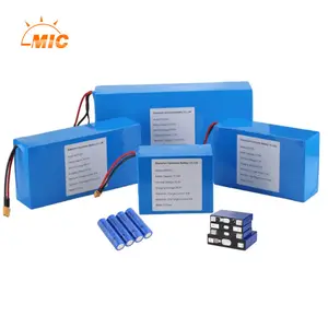 Paquete de batería de iones de litio recargable lifepo4, micrófono personalizado de 12v, 24v, 36v, 48v, 52v, 60v, 72v, 10Ah, 20Ah, 30Ah, 40Ah, 60Ah, 100Ah