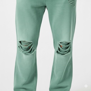 Custom Acid Wash Sweatsuit Jogging Track Suit <b>Set</b> Street wear Puff Print <b>Spray</b> Wash Flare Sweatpants and Full Zip up Hoodie <b>Set</b> - Product Image 5