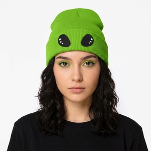 Gorro de Punto Personalizado con Lentejuelas Bordadas, Gorro de Invierno Cálido de Acrílico con Puño, Gorra de Calavera a Rayas Unisex, Moda Urbana OEM - Product Image 1
