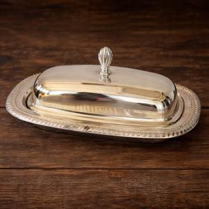 Beurrier en métal au design classique avec couvercle, accessoires de table, qualité alimentaire, résistant à l'eau, plateau à beurre décoratif - Product Image 4